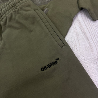 Off White Men’s Khaki T-shirt & Shorts Set - Medium
