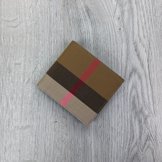 Burberry Men’s Beige Exaggerated Check Bifold Wallet