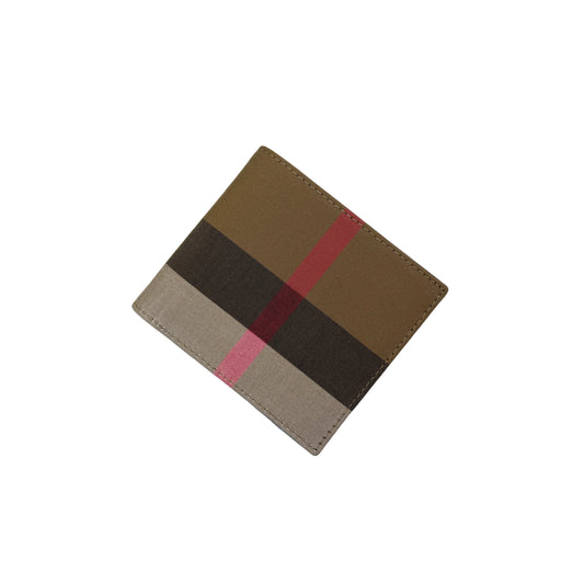 Burberry Men’s Beige Exaggerated Check Bifold Wallet