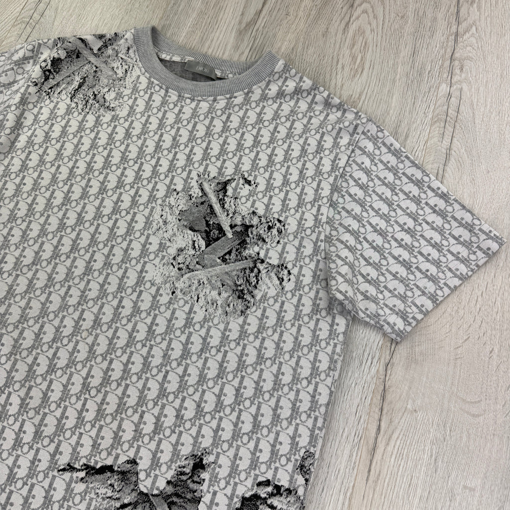 Dior Men’s Grey Oblique Daniel Arsham T-shirt - XS (Fit Small)