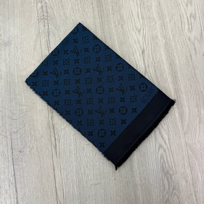 Louis Vuitton Shawls Blue Monogram Shine Style Scarf