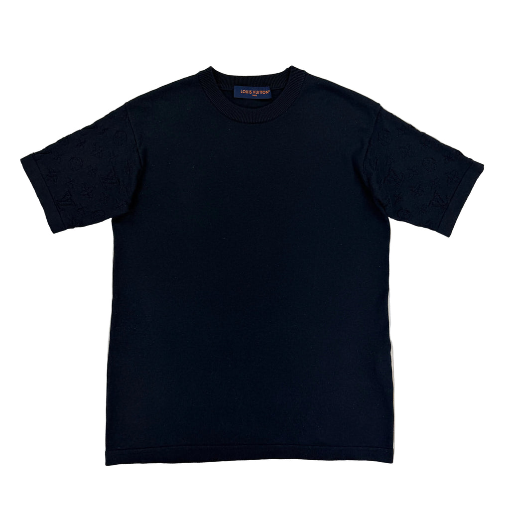 Louis Vuitton Men’s Navy Monogram Short Sleeve Wool T-shirt - Medium