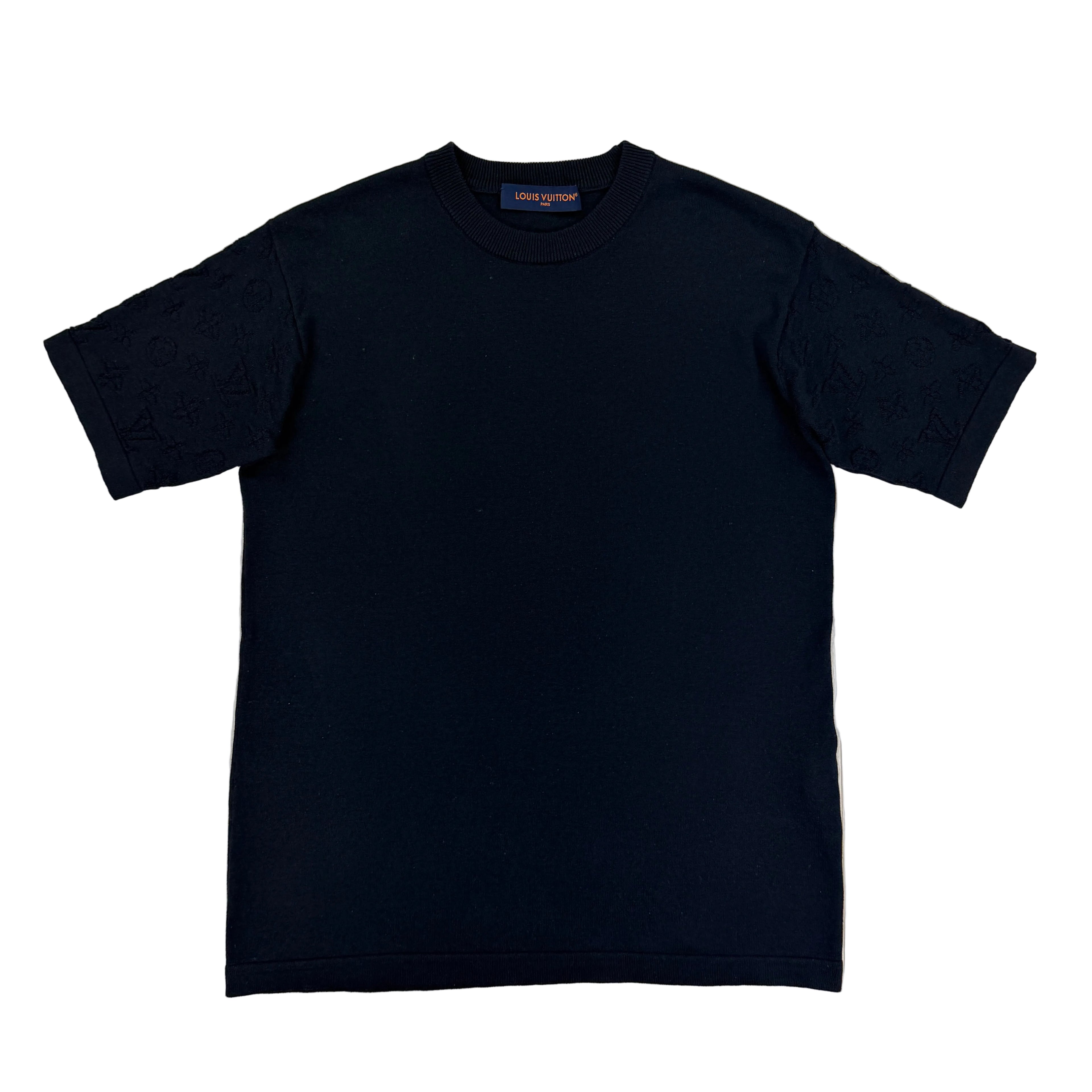 Louis Vuitton Men’s Navy Monogram Short Sleeve Wool T-shirt - Medium