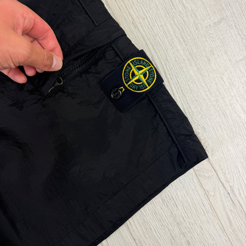 Stone Island Men’s Black Nylon Shorts - Uk 34