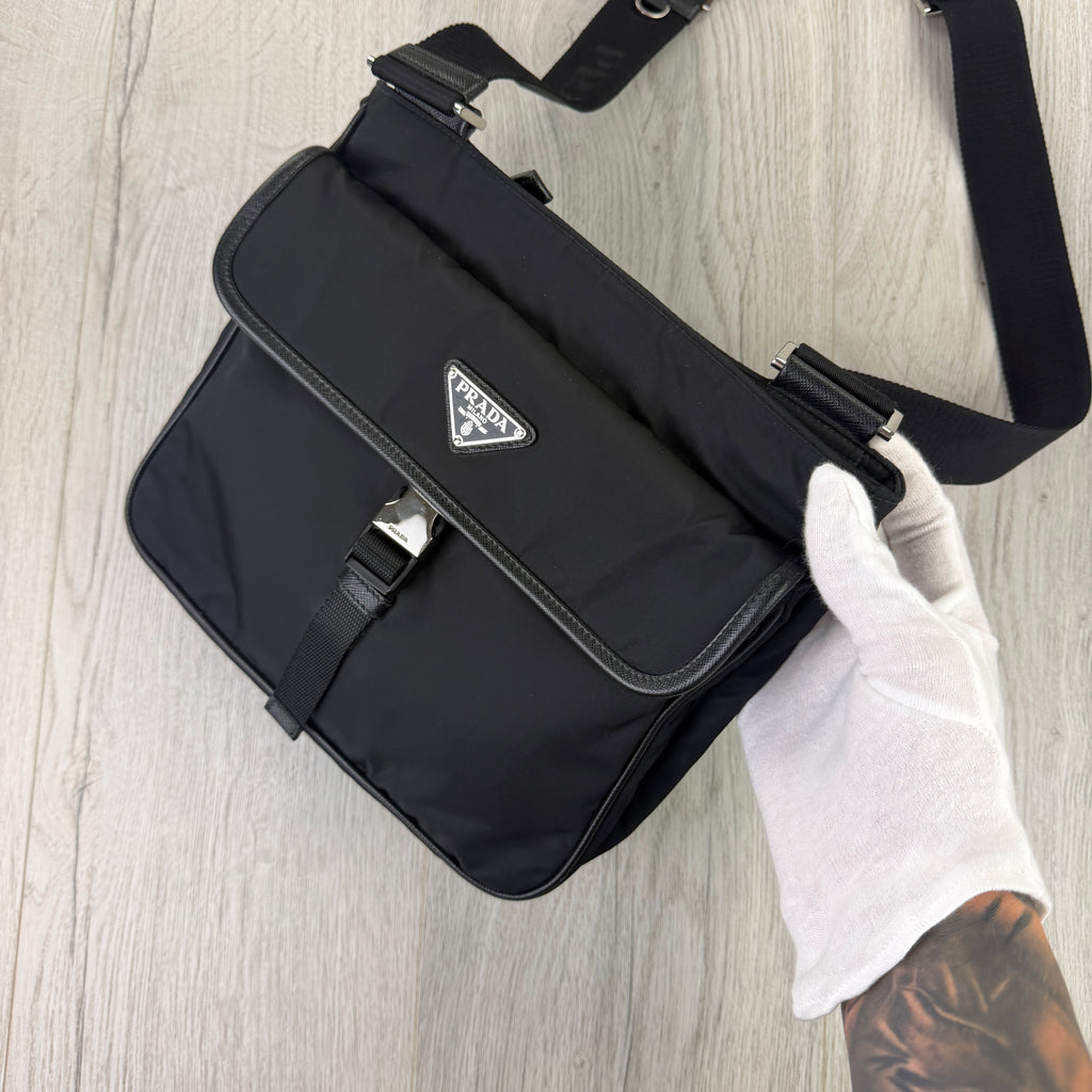 Prada Men’s Black Nylon Messenger Bag