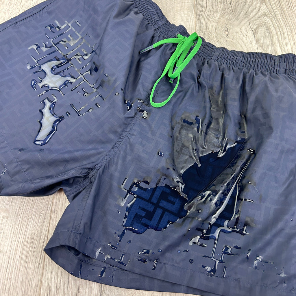 Fendi Men’s Navy Water Reactive Swim Shorts