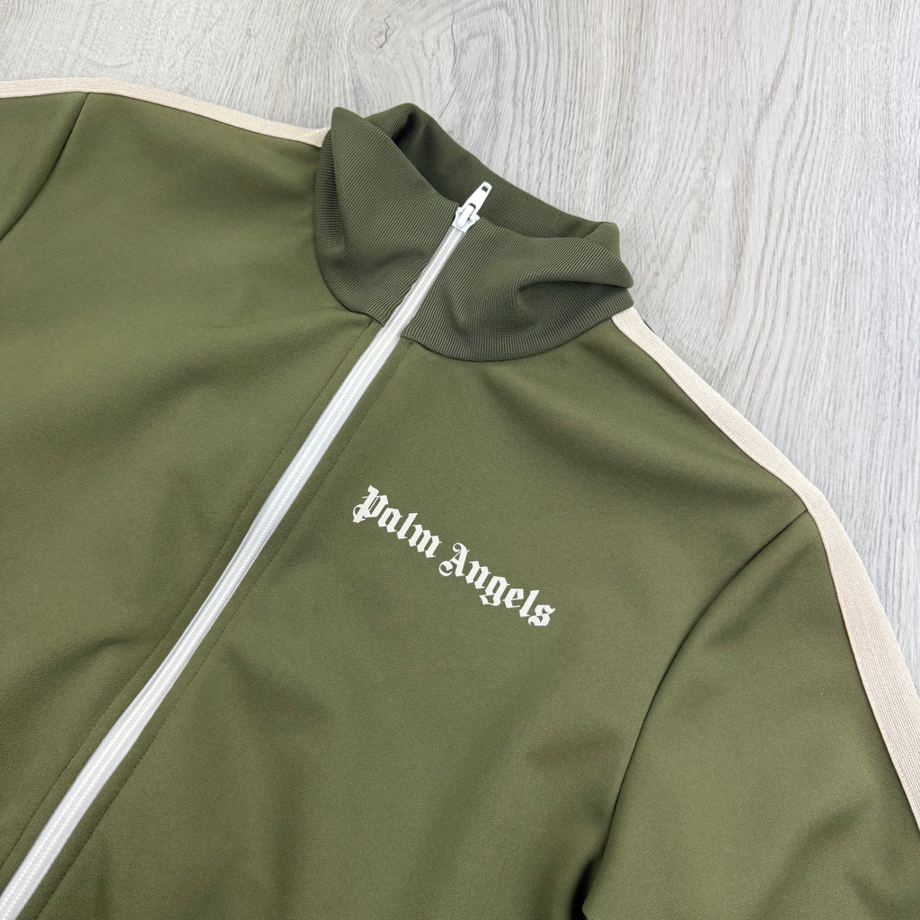 Palm Angels Men’s Khaki Green Track Jacket - Medium Slim