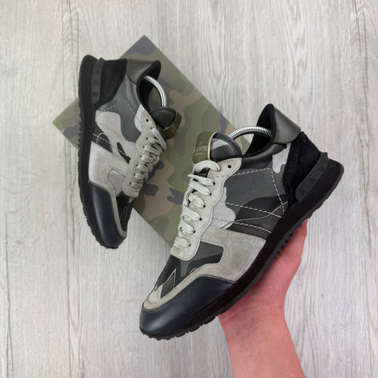 Valentino Men’s Grey & Black Camo Rockrunner - 41 (Uk 7)
