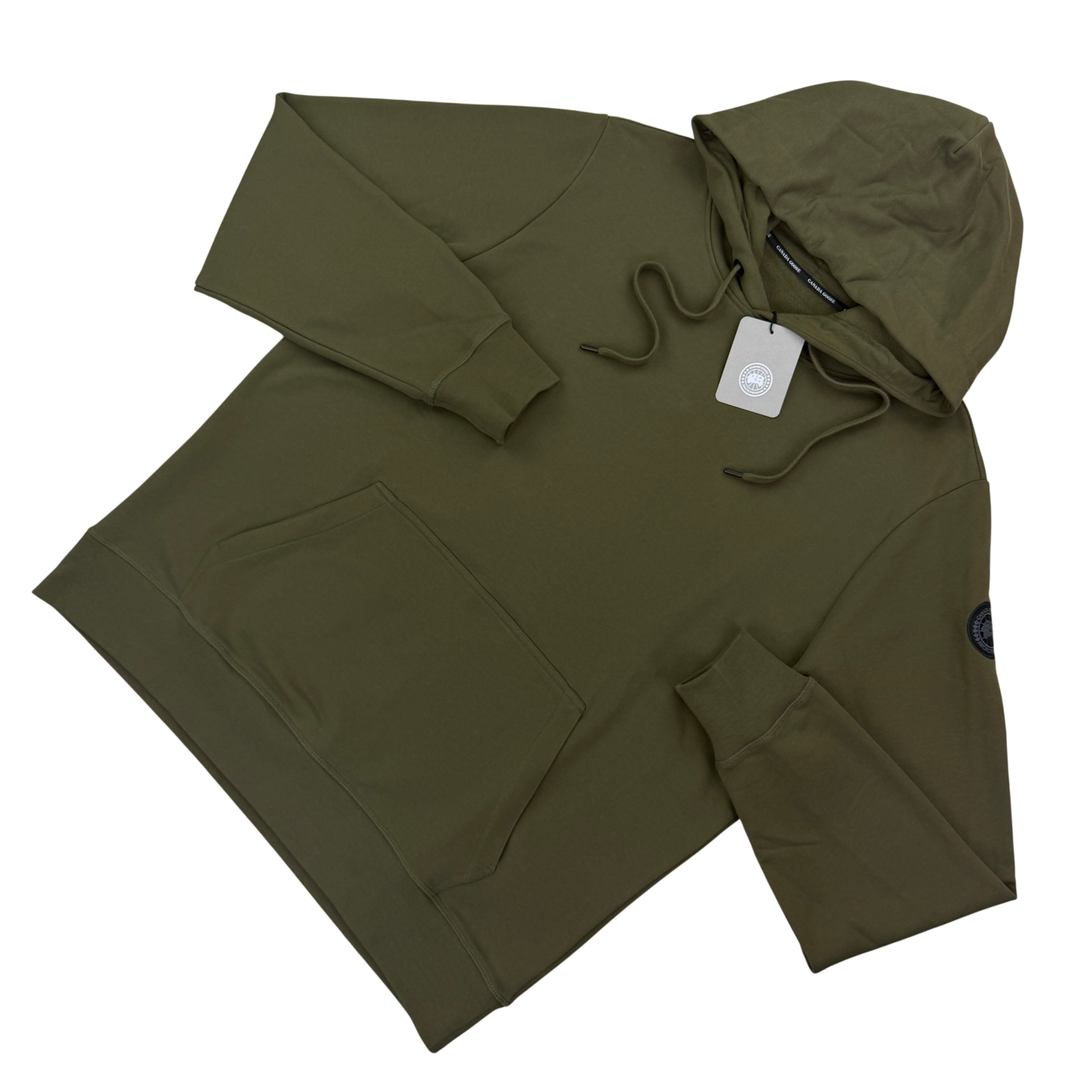 Canada Goose Men’s Black Badge Khaki Pullover Hoodie - XL