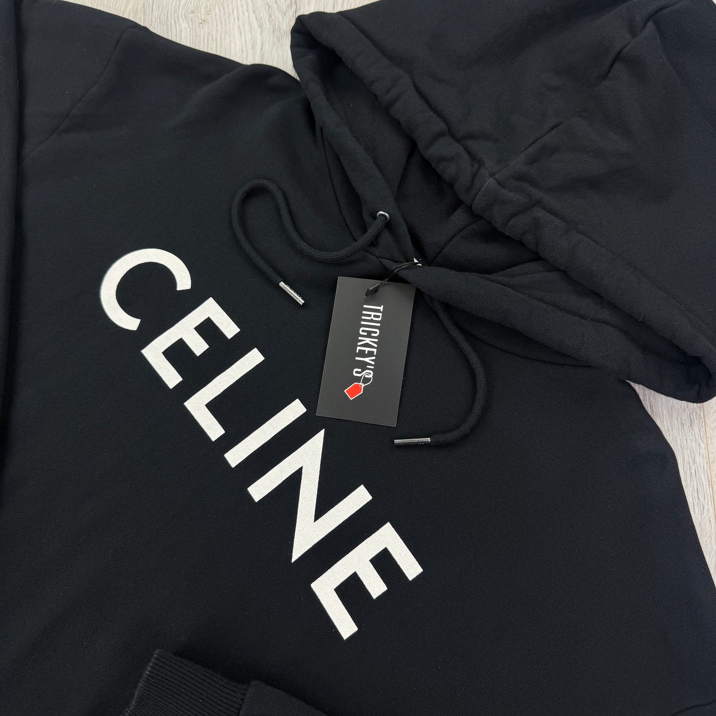 Celine Men’s Black Loose Pullover Hoodie - Medium