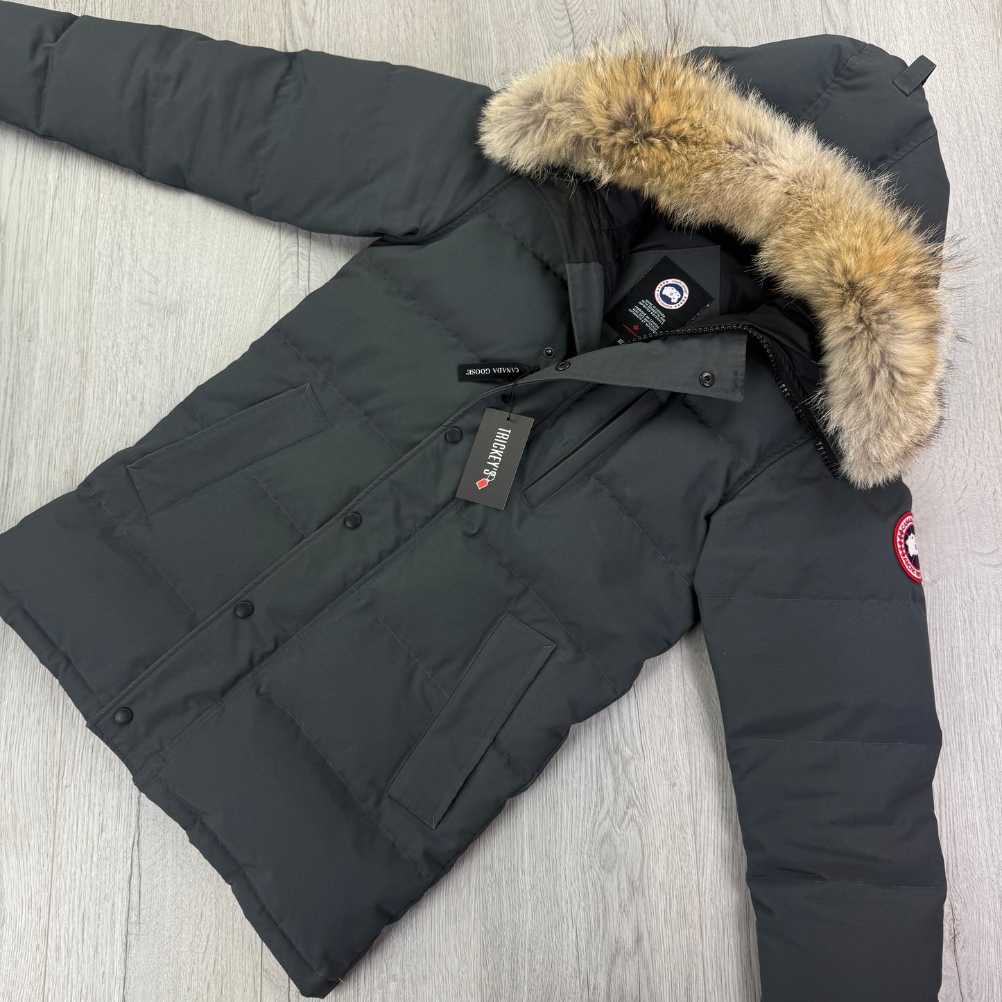 Canada Goose Men’s Graphite Carson Parka Jacket With Fur - XS