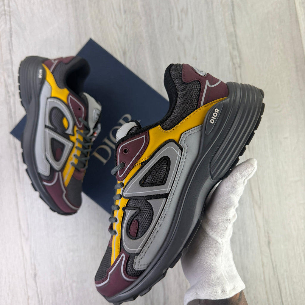Dior B30 Men’s Burgundy / Yellow Trainers - 43 (Uk 9)