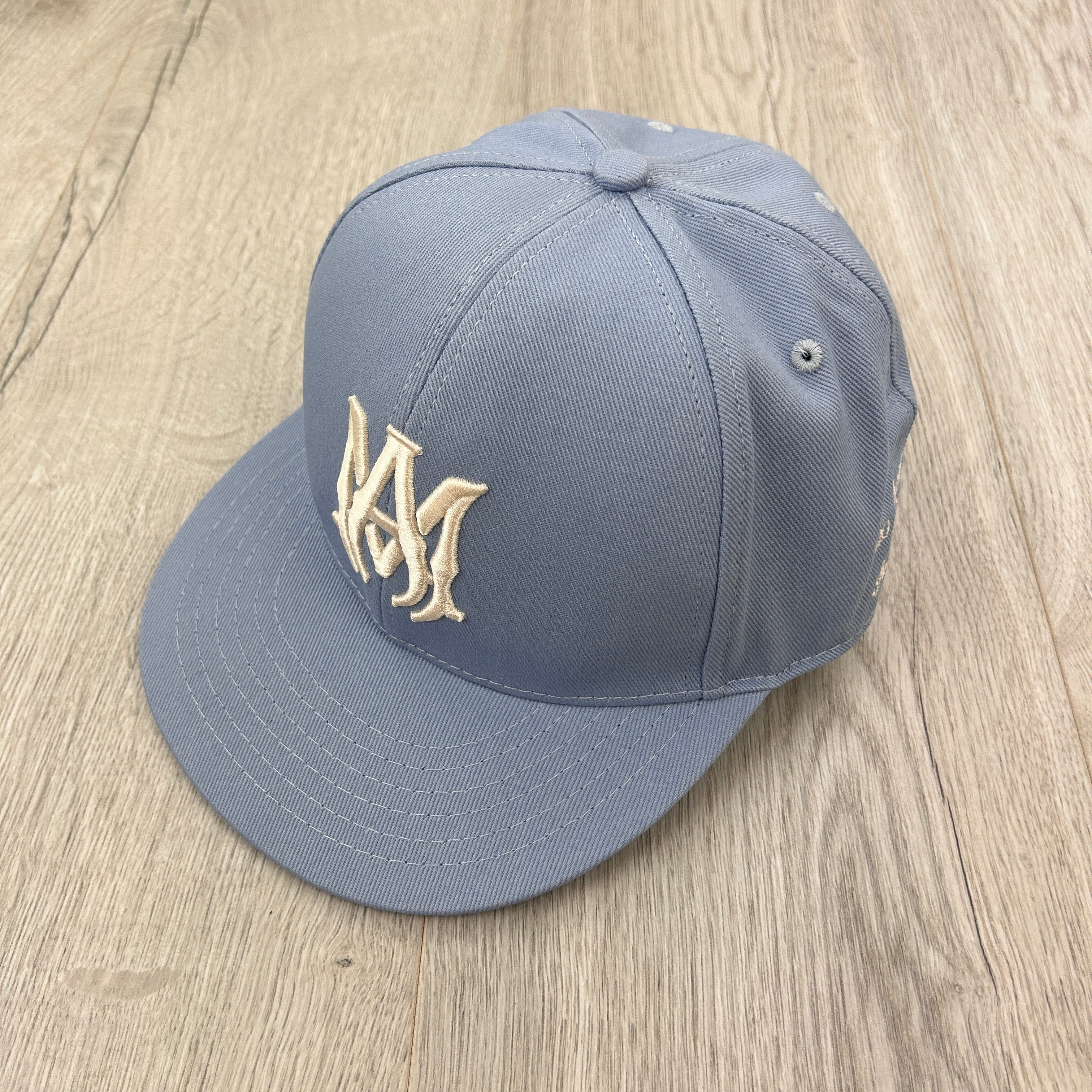 Amiri Men’s MA Logo Fitted Blue Flat Cap