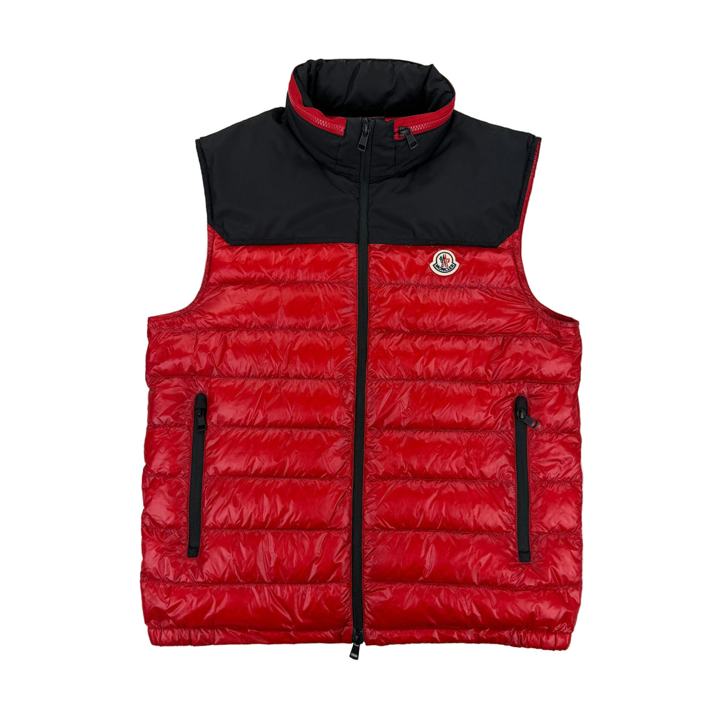 Moncler Men’s Red Dupres Down Gilet - Size 3