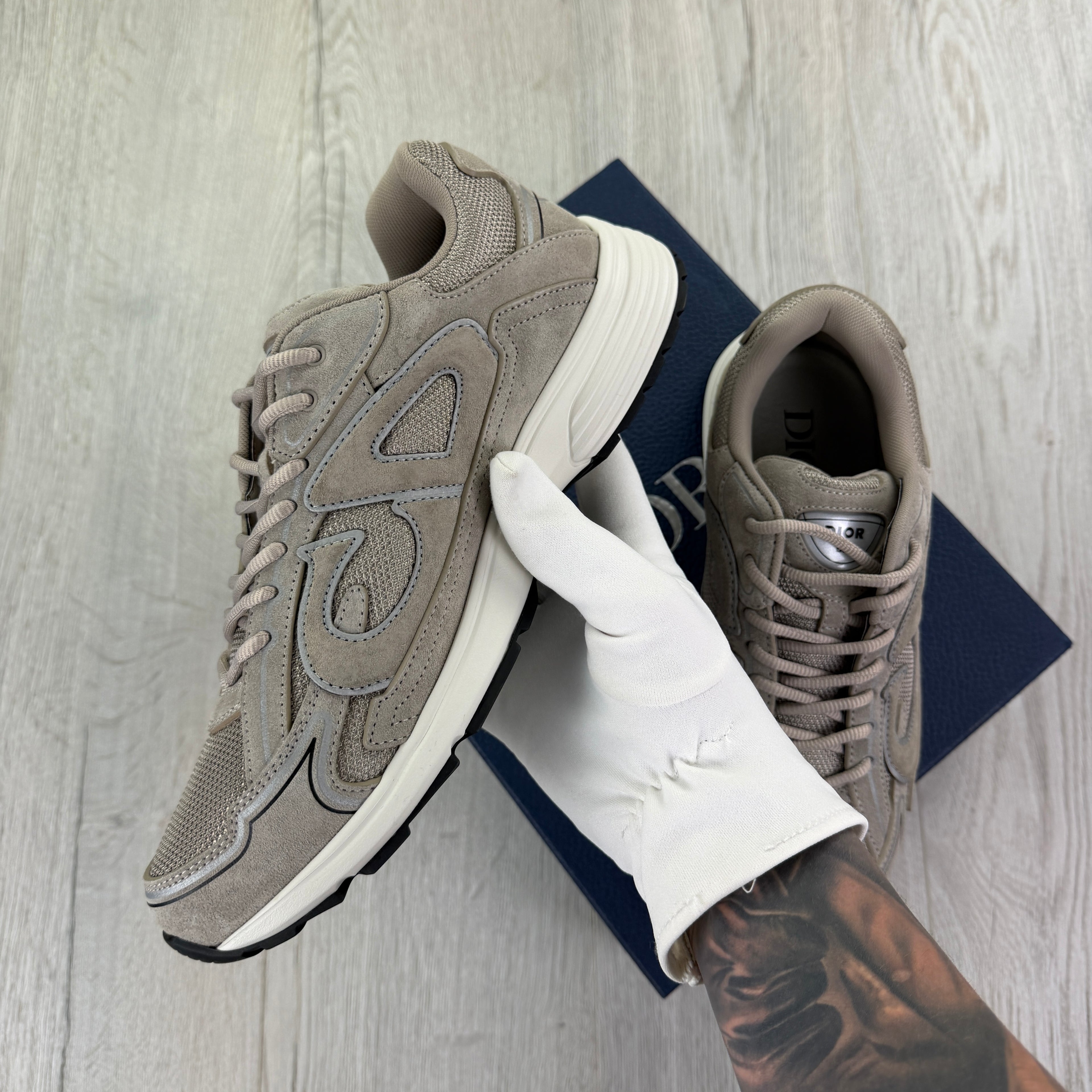 Dior B30 Men’s Full Suede Grey Trainers - 43.5 (Uk 9.5)