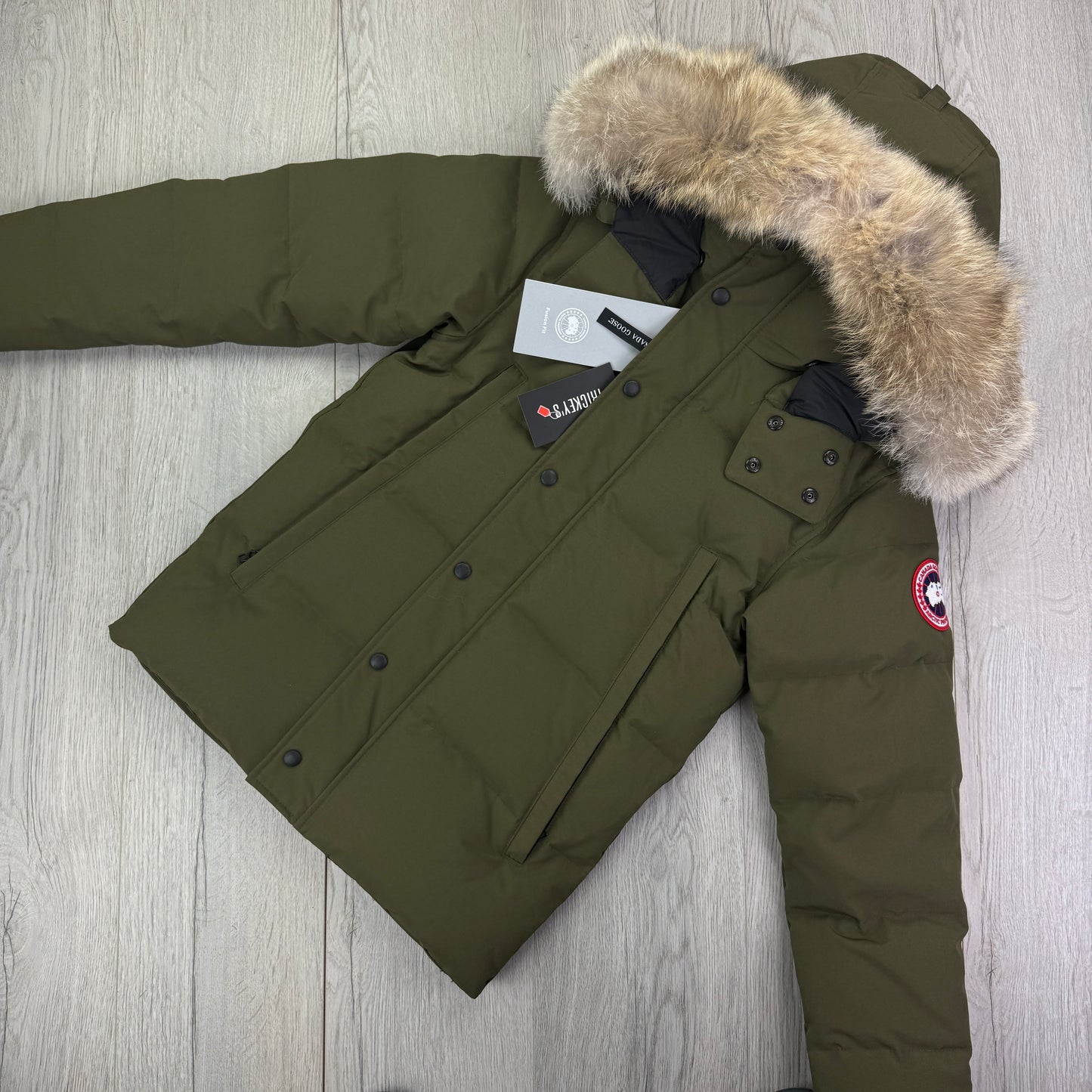 Canada Goose Men’s Khaki Green Wyndham Parker Jacket - Small Fusion