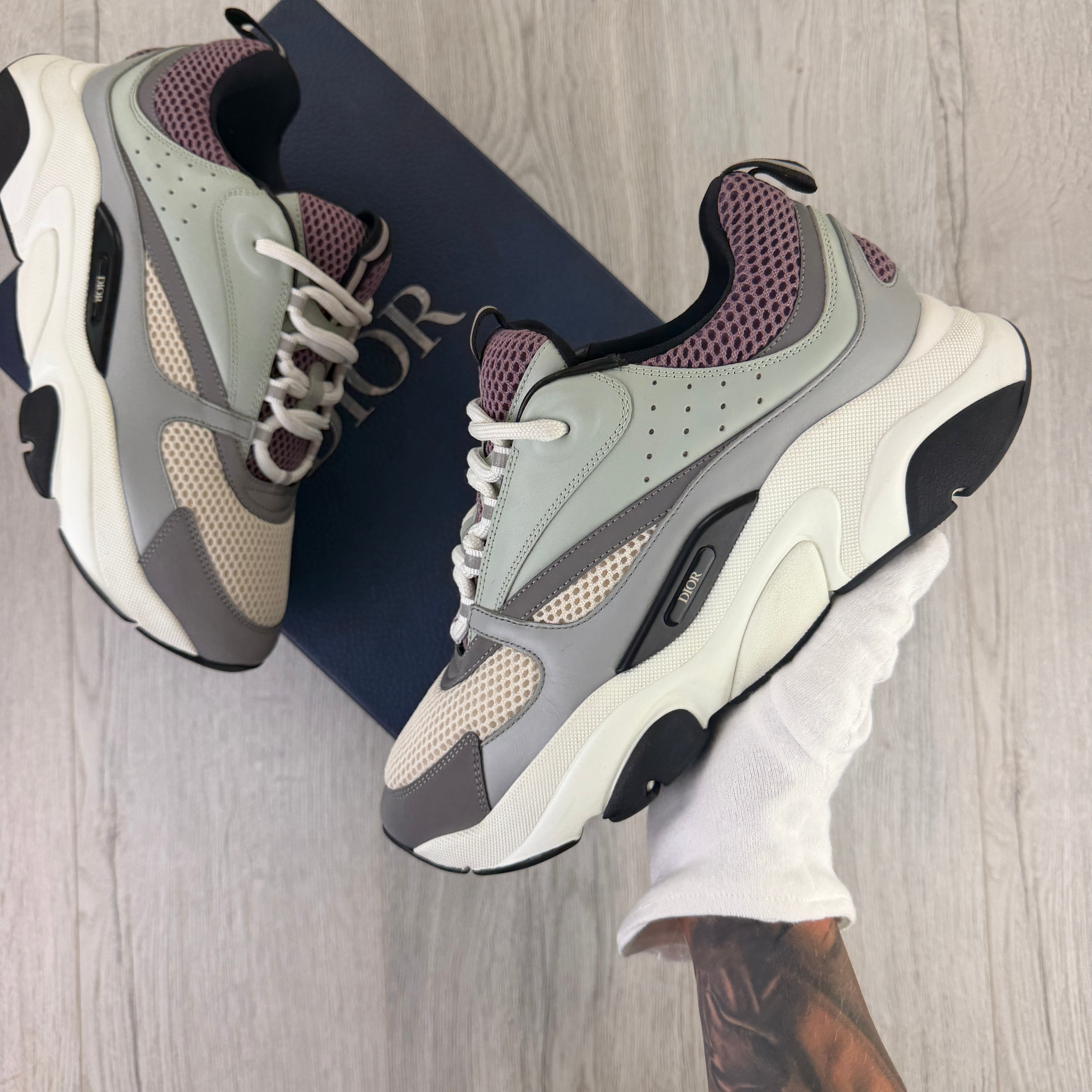 Dior B22 Men’s Lavender & Grey Trainers - 43 (Fit Uk 8.5)