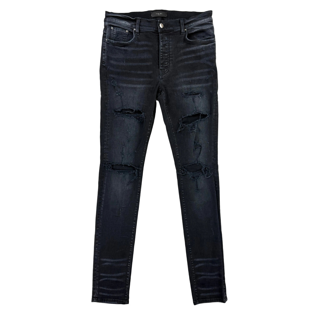 Amiri Men’s Black Ripped Distressed Jeans - Uk 32