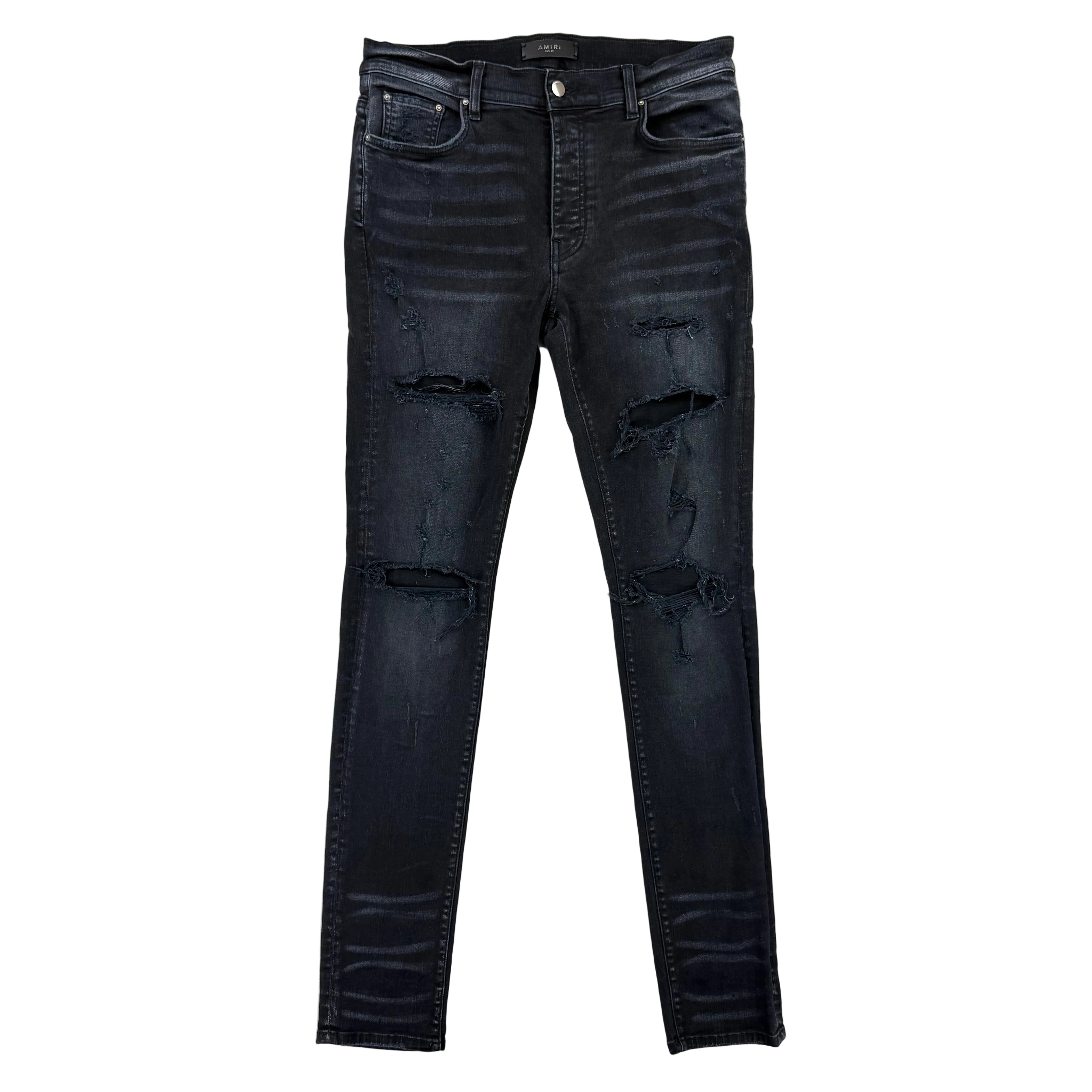 Amiri Men’s Black Ripped Distressed Jeans - Uk 32