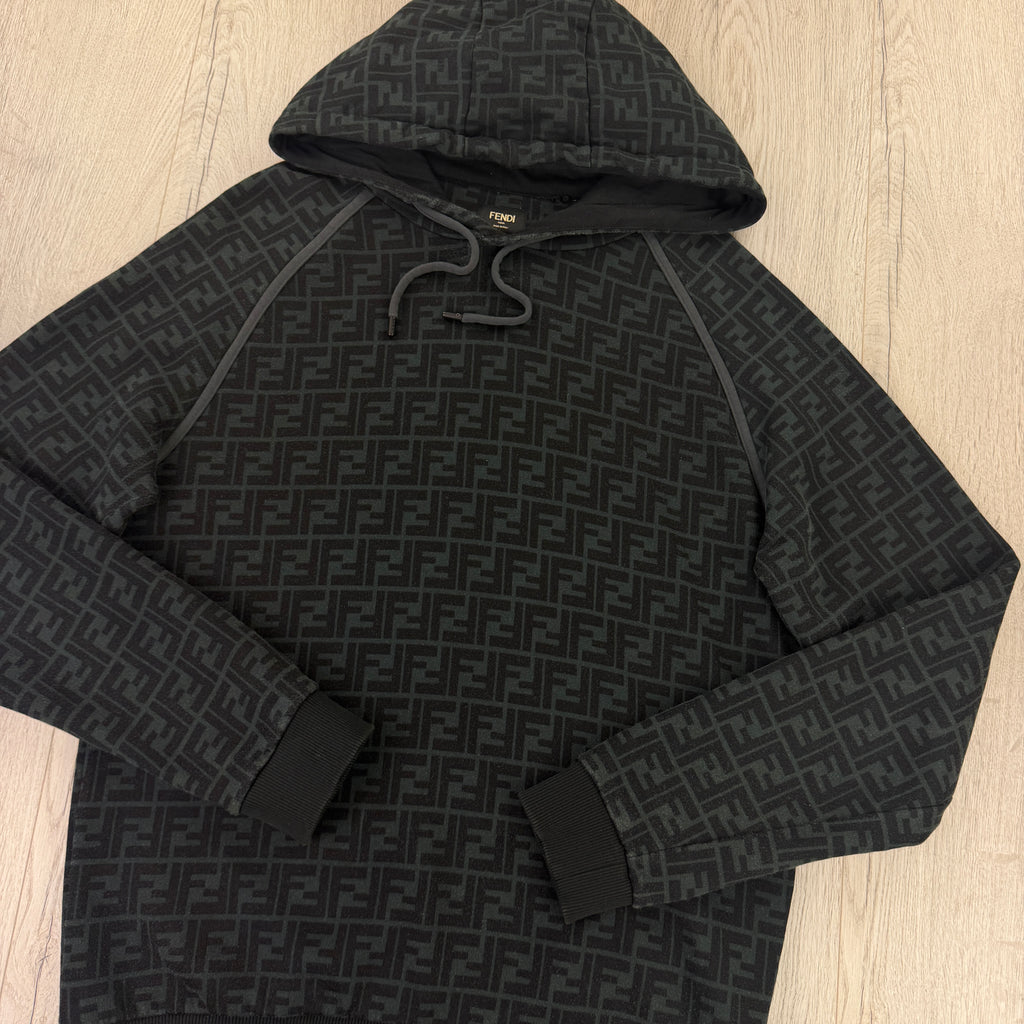Fendi Men’s Black Pullover Hoodie FF Logo - Medium