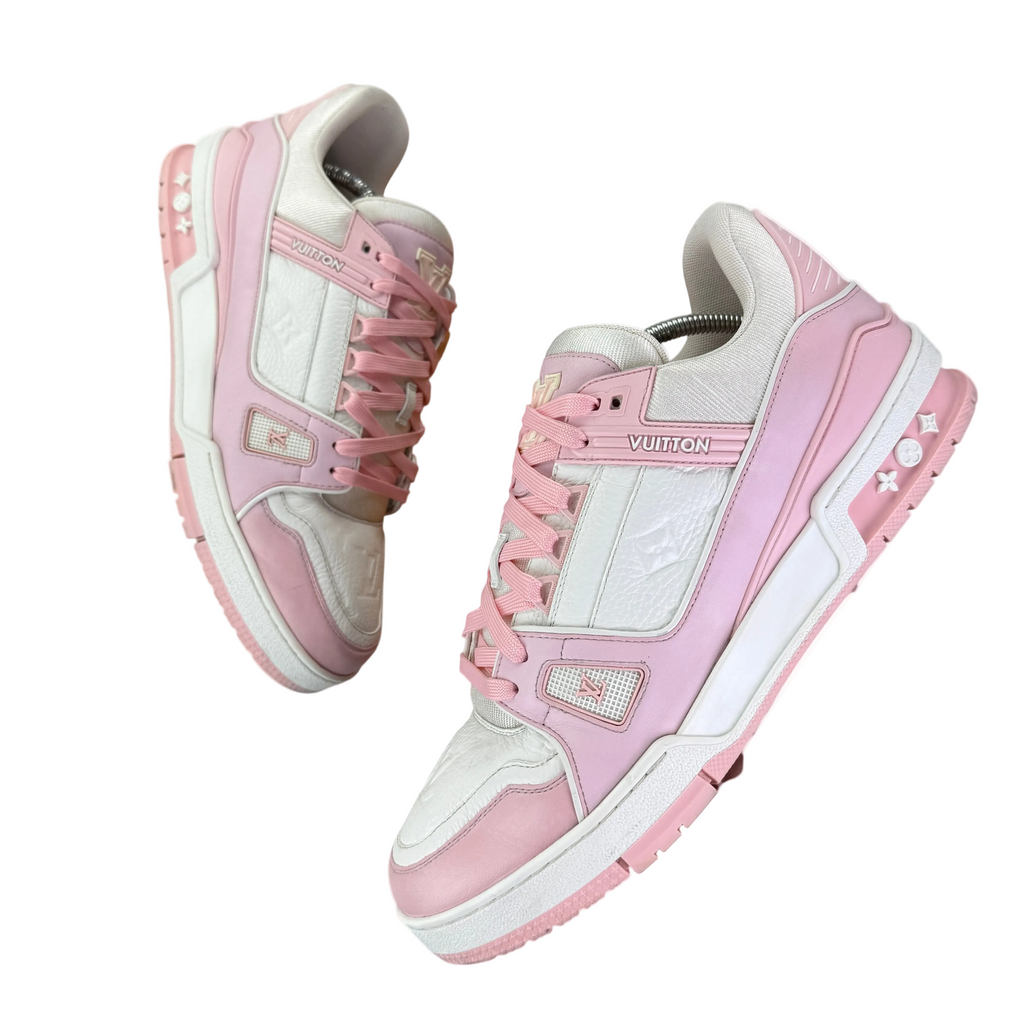 Louis Vuitton Men’s White & Pink Trainers - Uk 10 (Fit 11)
