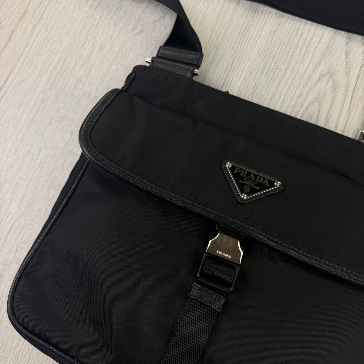 Prada Men’s Black Nylon Messenger Bag