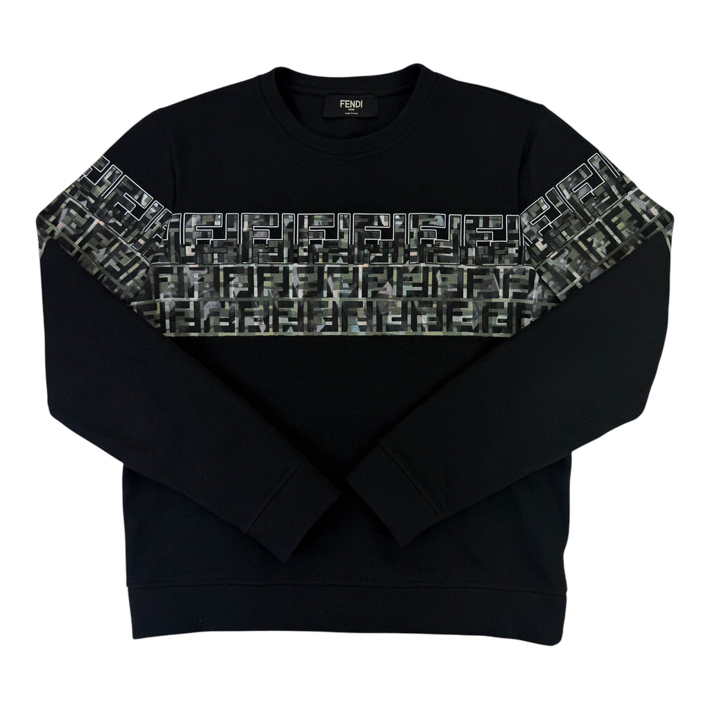 Fendi Men’s Black Crewneck Jumper - Small Slim