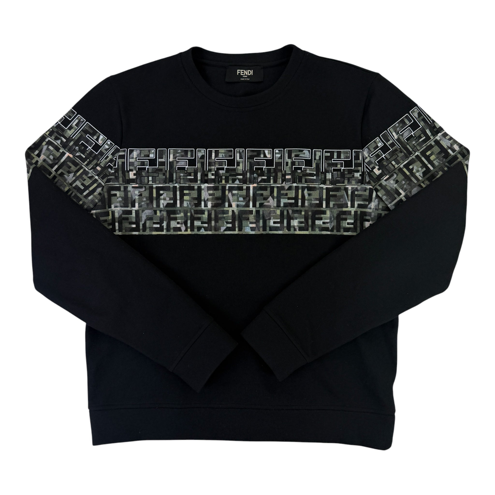 Fendi Men’s Black Crewneck Jumper - Small Slim