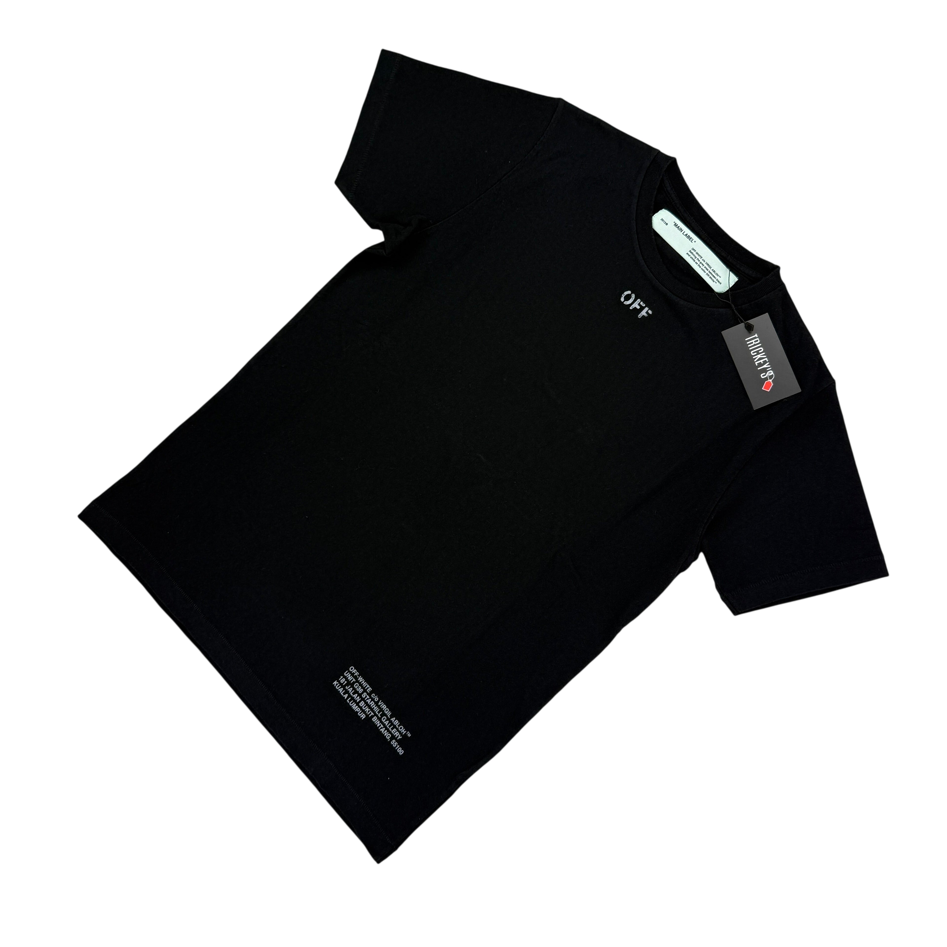 Off White Men’s Black T-shirt Silver Arrow - Small