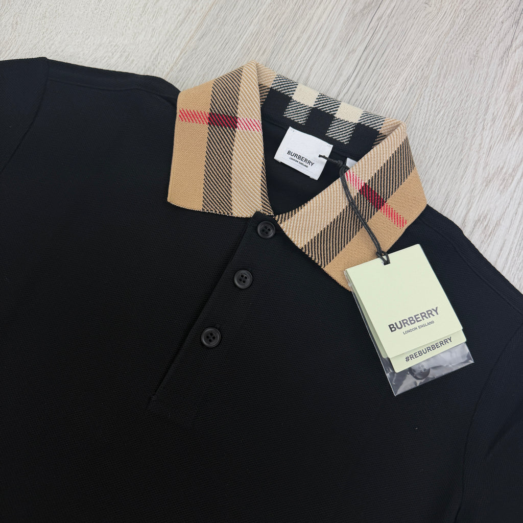 Burberry Men’s Black Polo Printed Collar