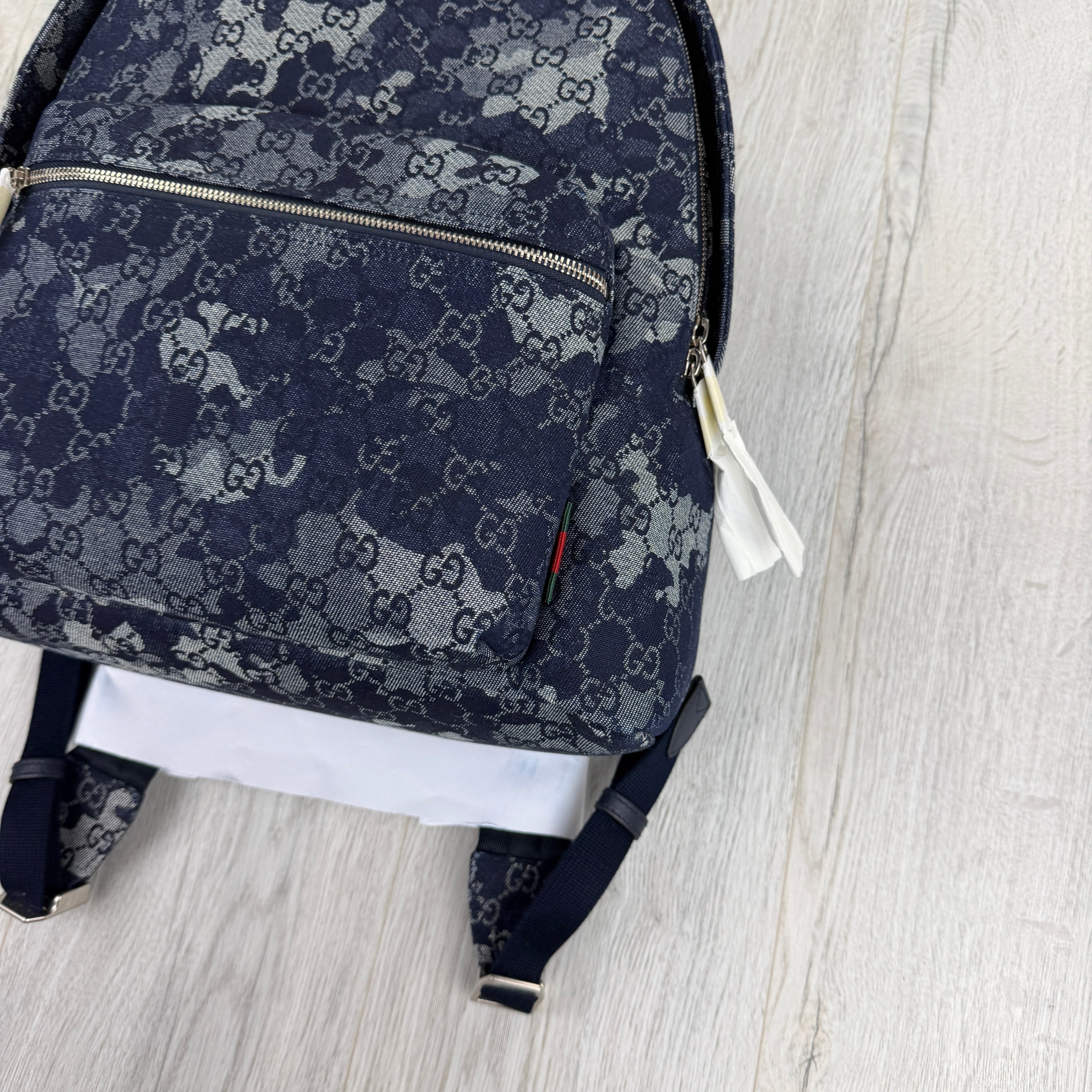 Gucci Men’s Monogram Camo Denim Jumbo GG Backpack