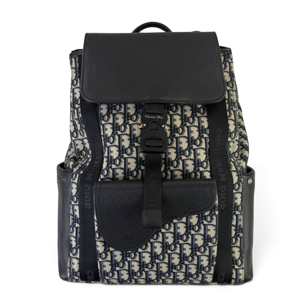 Dior Men’s Oblique Jacquard Saddle Backpack With Flap