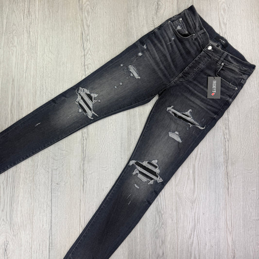 Amiri MX1 Grey Distressed Jeans - Uk 32
