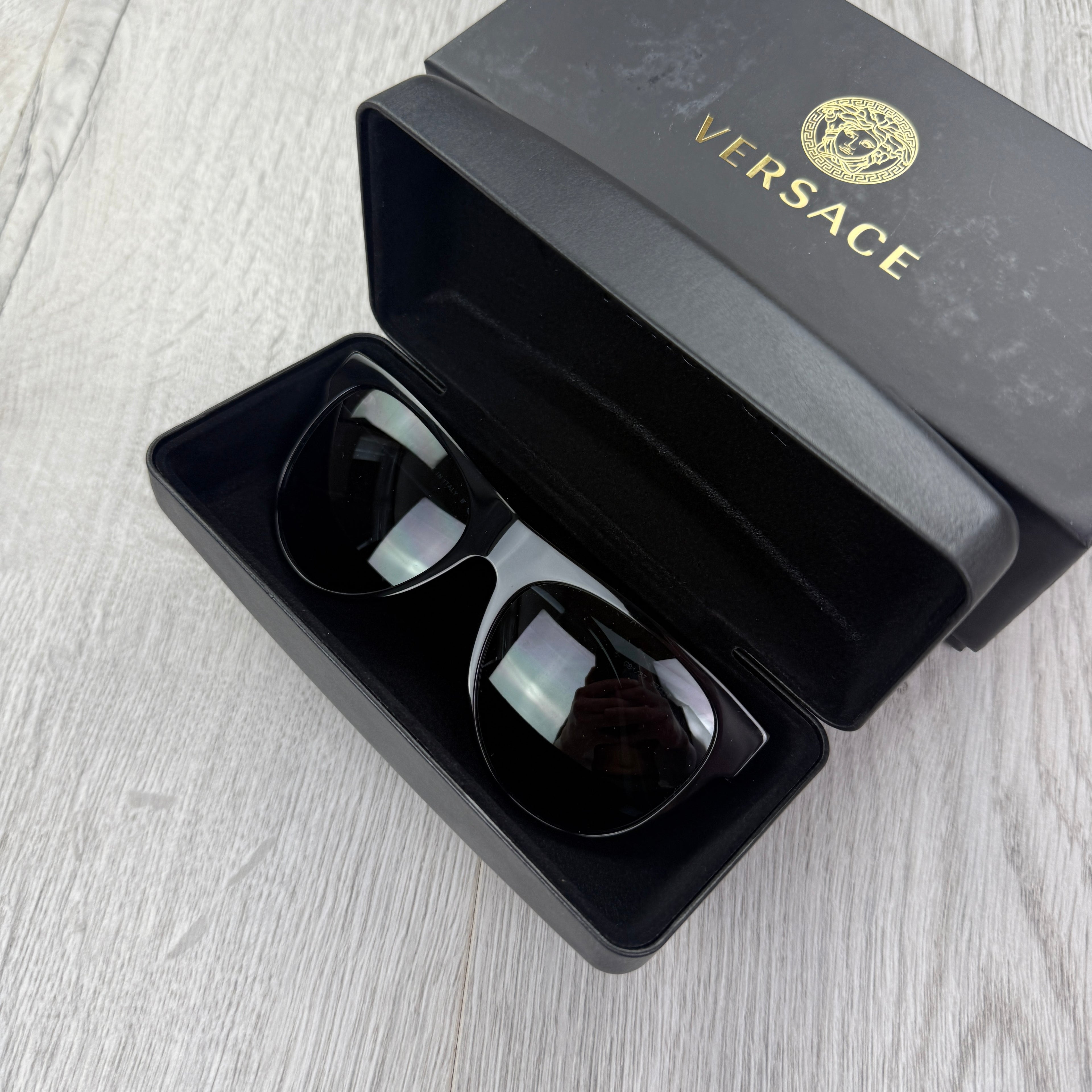 Versace Men’s Black & Gold Sunglasses