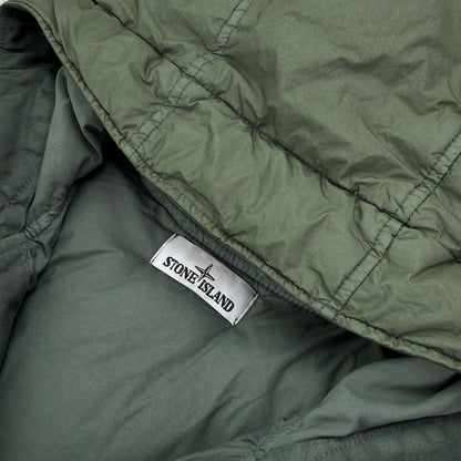 Stone Island Men’s Green Crinkle Reps Nylon Down Jacket - Large
