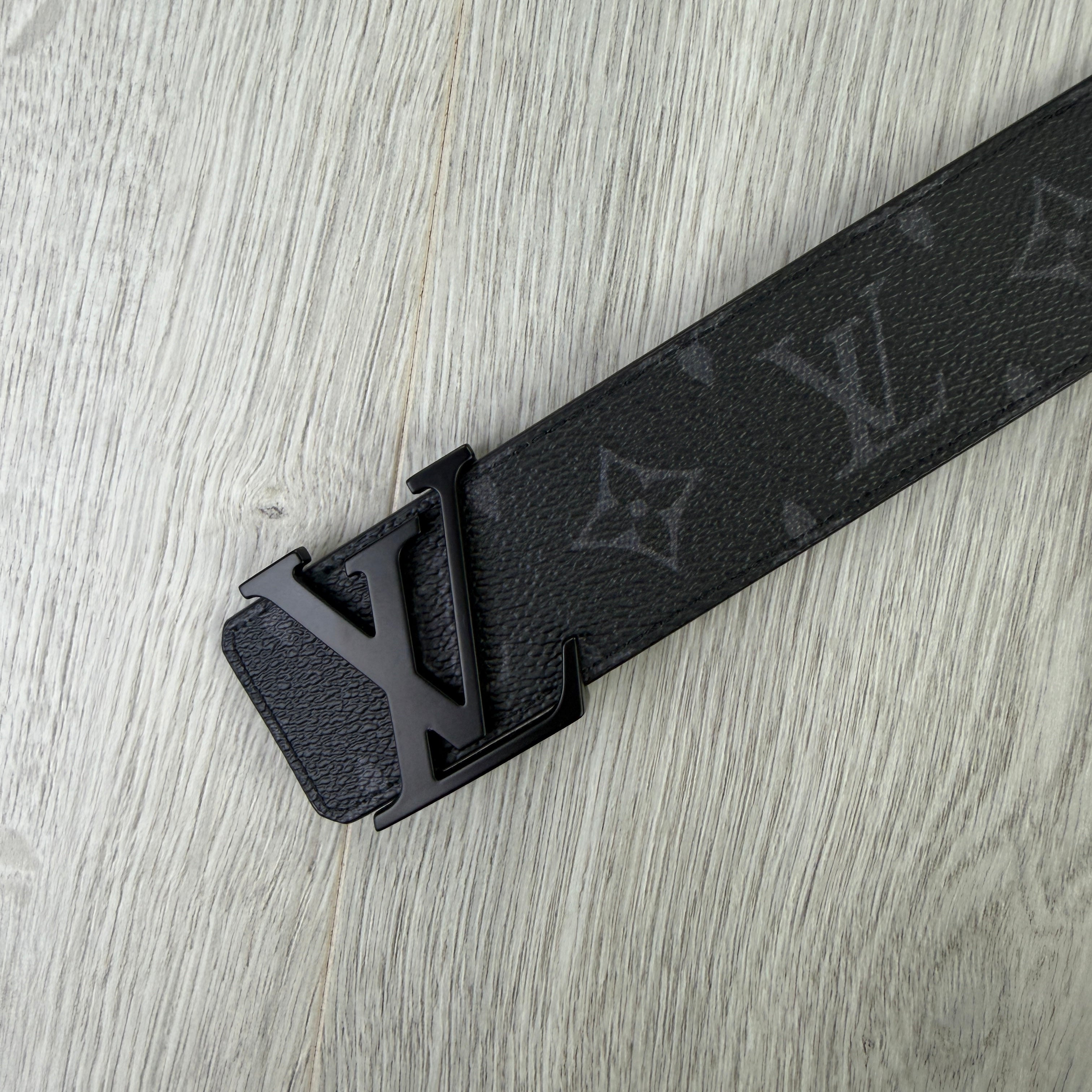 Louis Vuitton Men’s Monogram Original Belt With Black Buckle