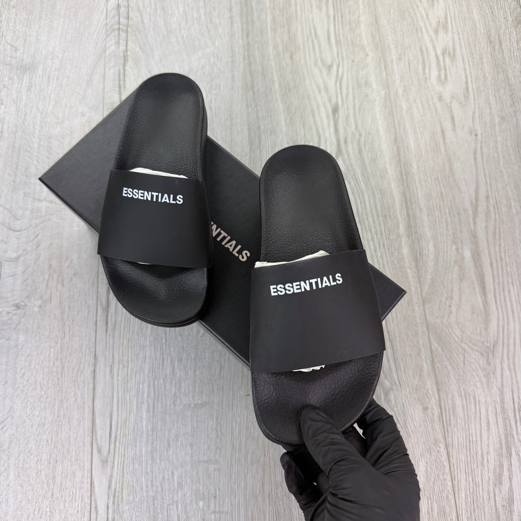 Essentials Men’s Black Sliders