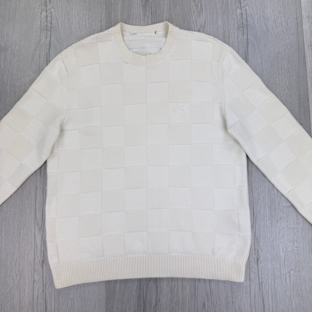 Louis Vuitton Men’s Cream Knitted Crewneck Jumper - Medium