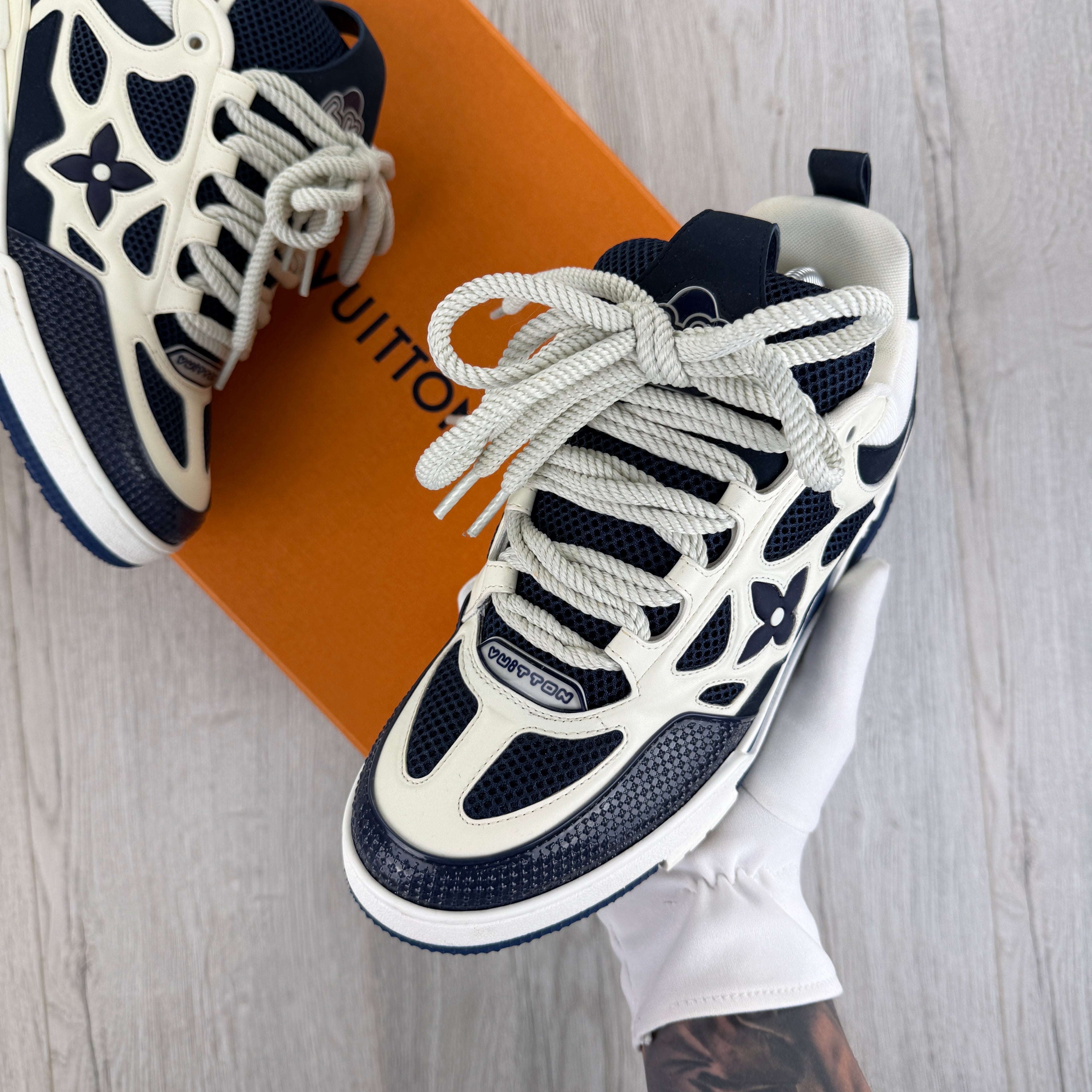 Louis Vuitton Men’s Navy & White Skate Trainers - Uk 7 (Fit Uk 8)