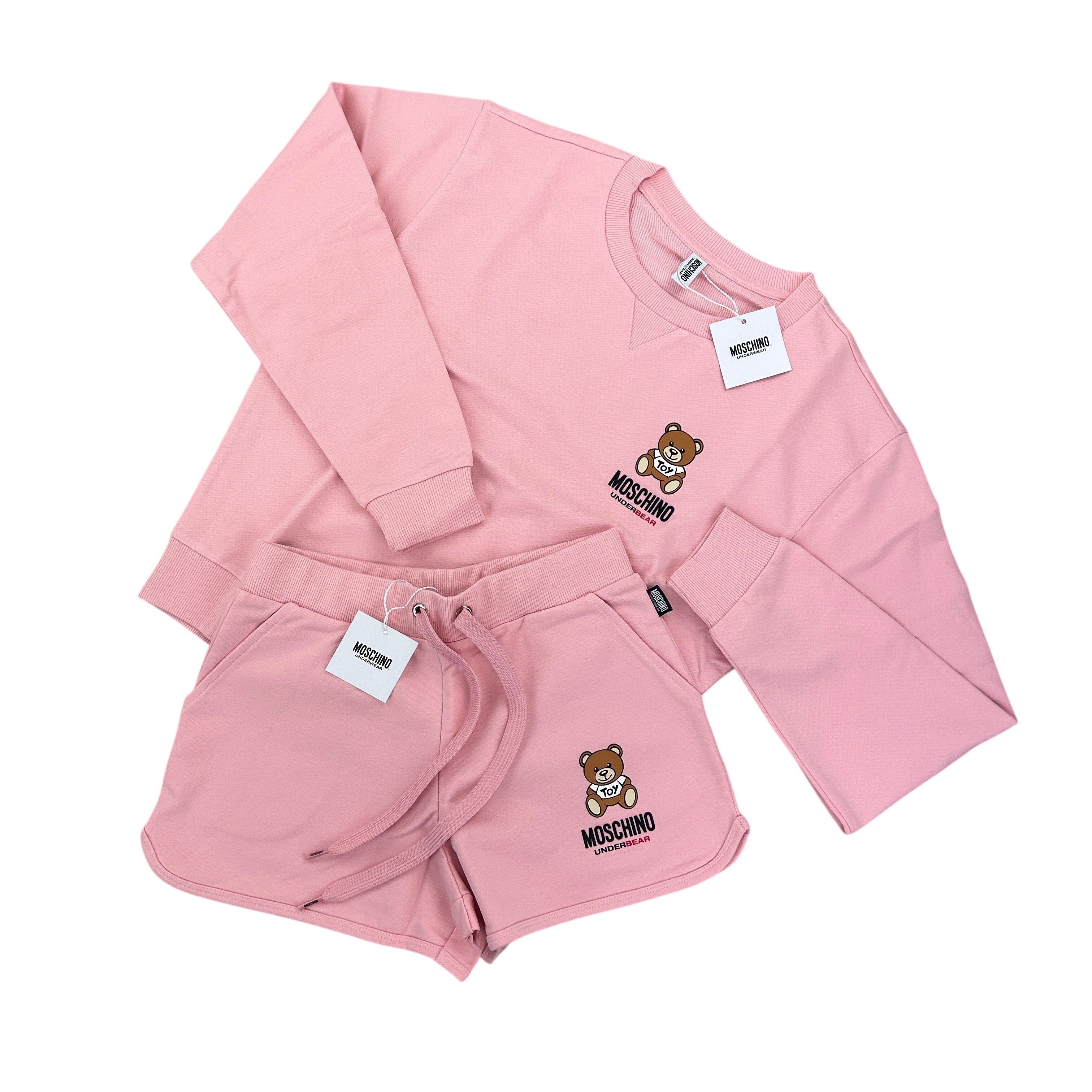 Moschino Under-bear Women’s Pink Jumper & Shorts