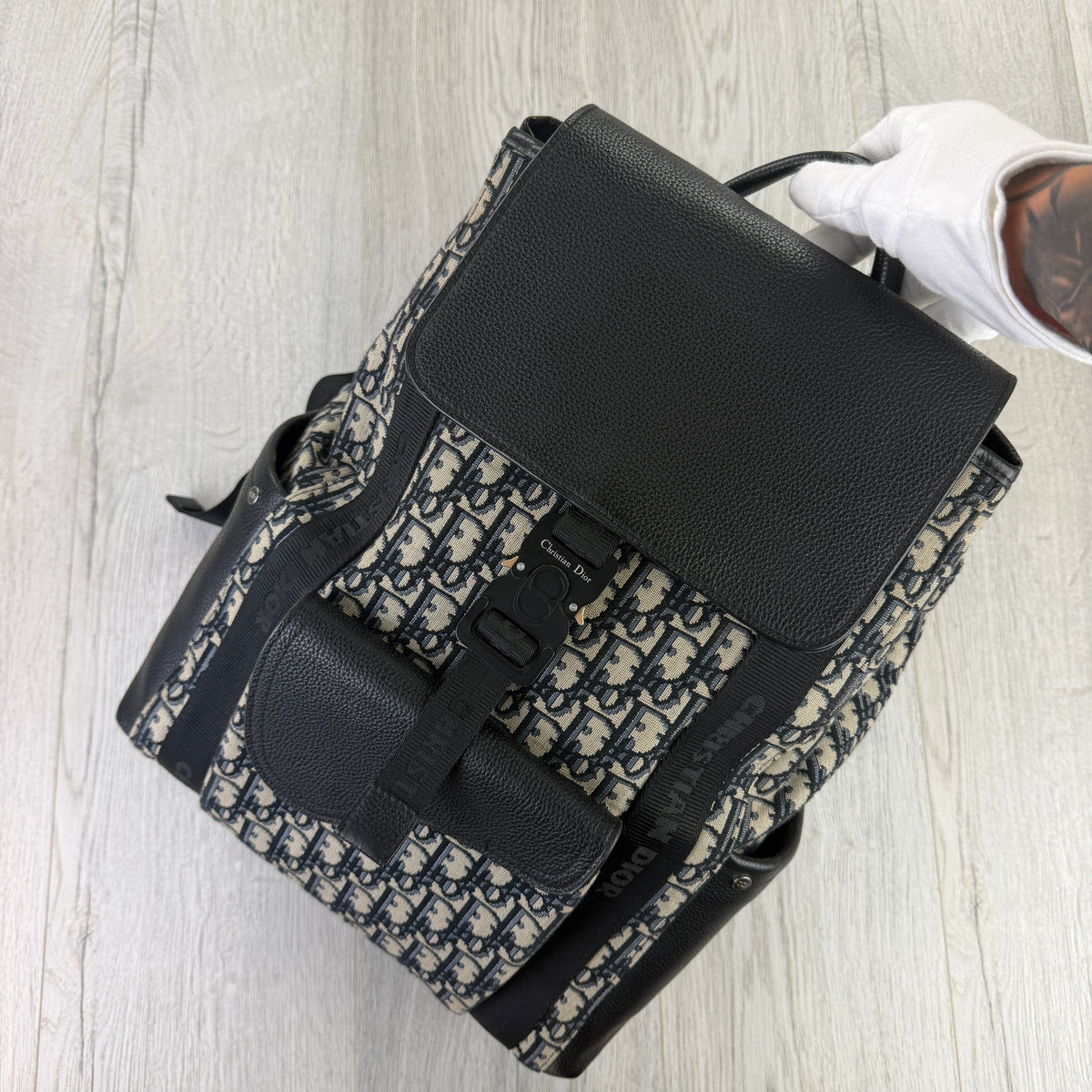 Dior Men’s Oblique Jacquard Saddle Backpack With Flap