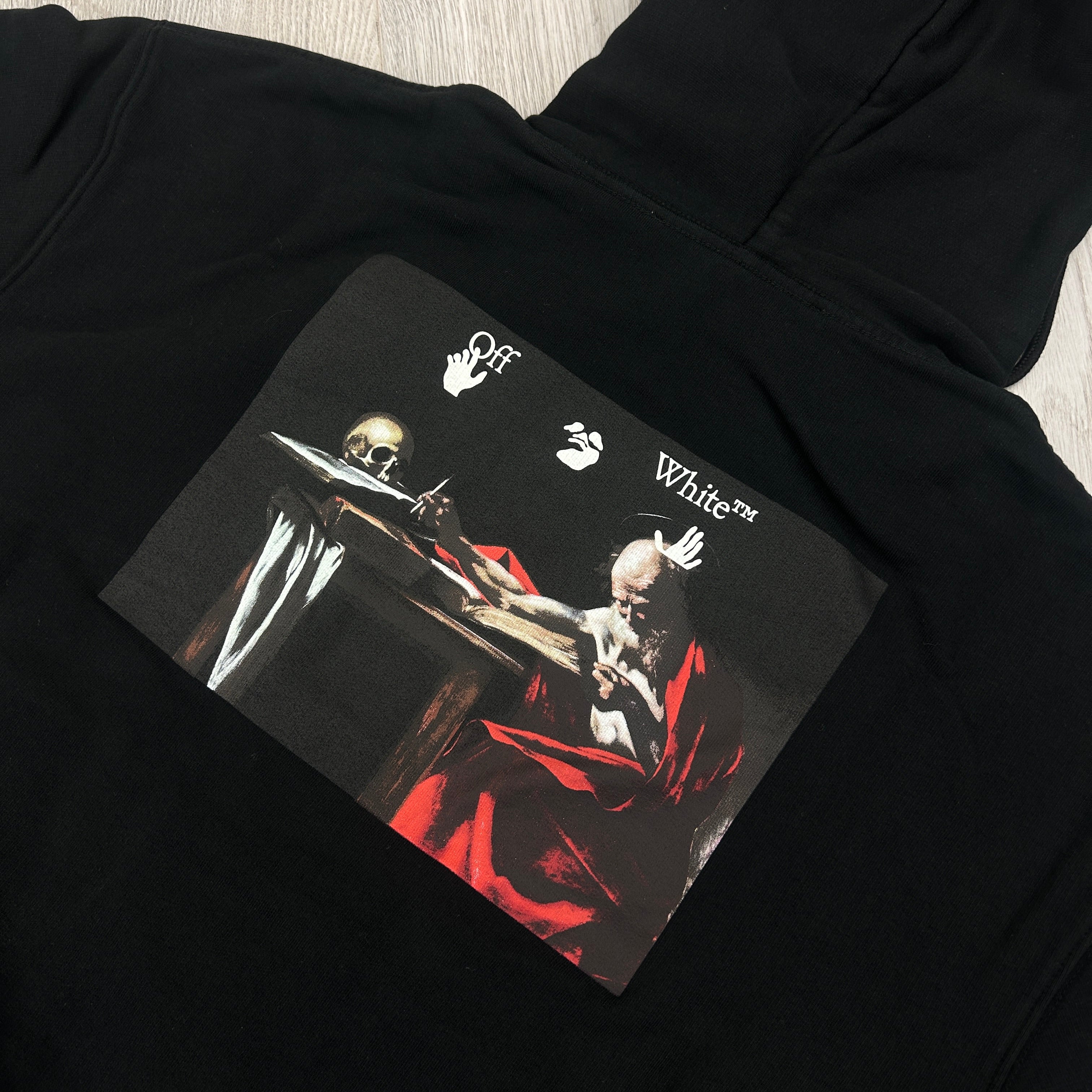 Off White Men’s Black Caravaggio Pullover Hoodie - Small