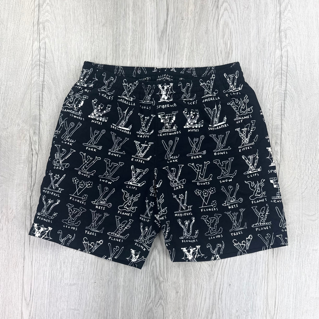 Louis Vuitton Black Cartoon Swim Shorts - Small