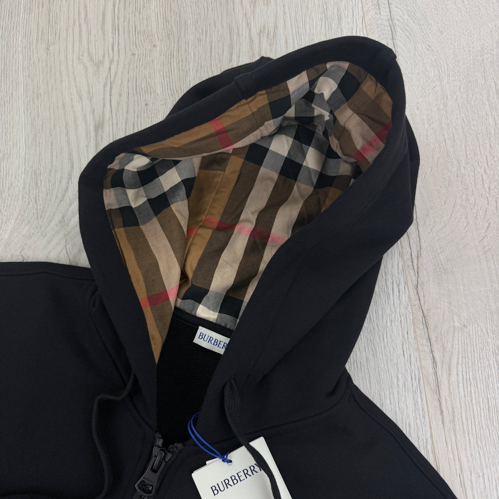 Burberry Men’s Black Zip-up Hoodie - Large