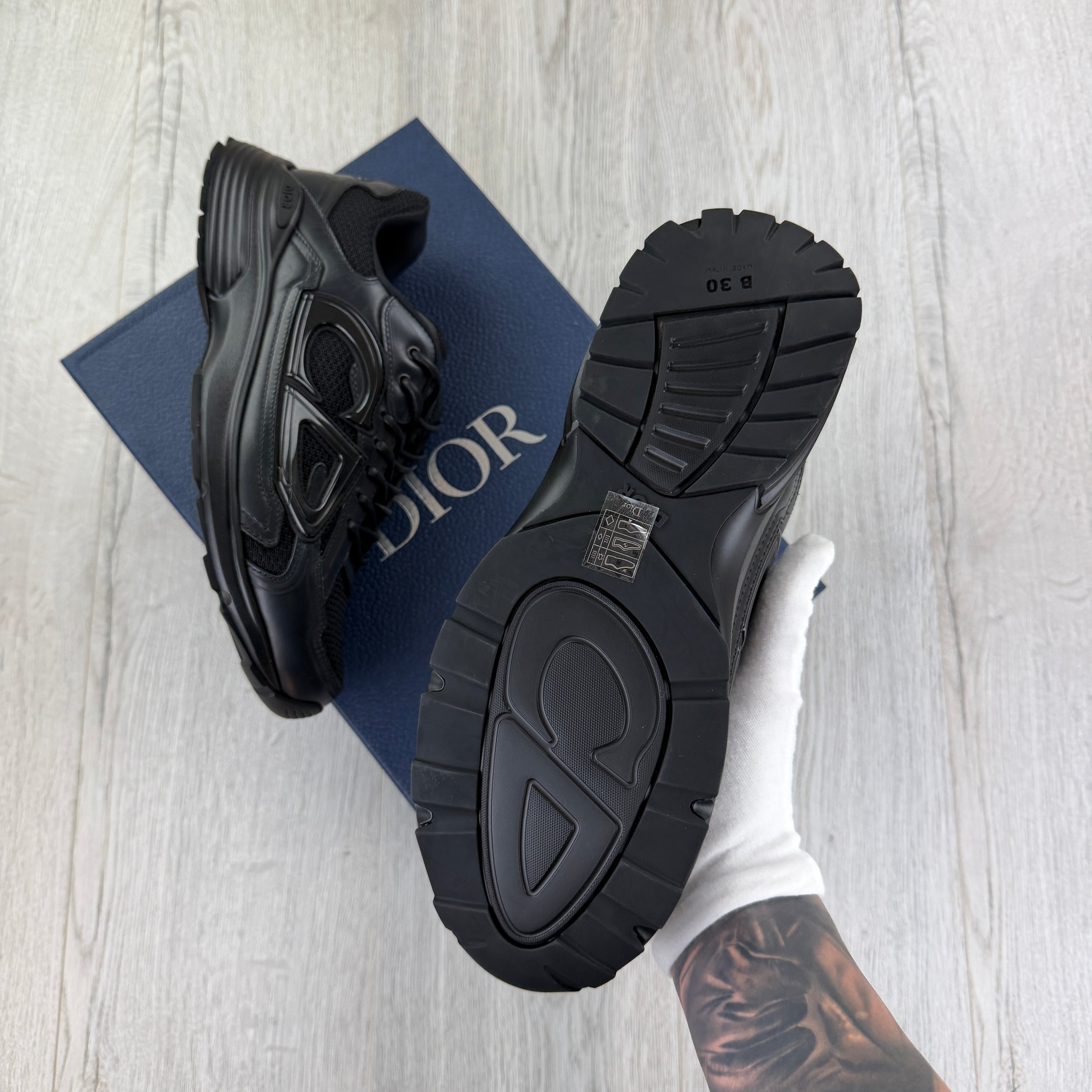 Dior B30 Men’s Triple Black Countdown Trainers - 43 (Fit Uk 9)
