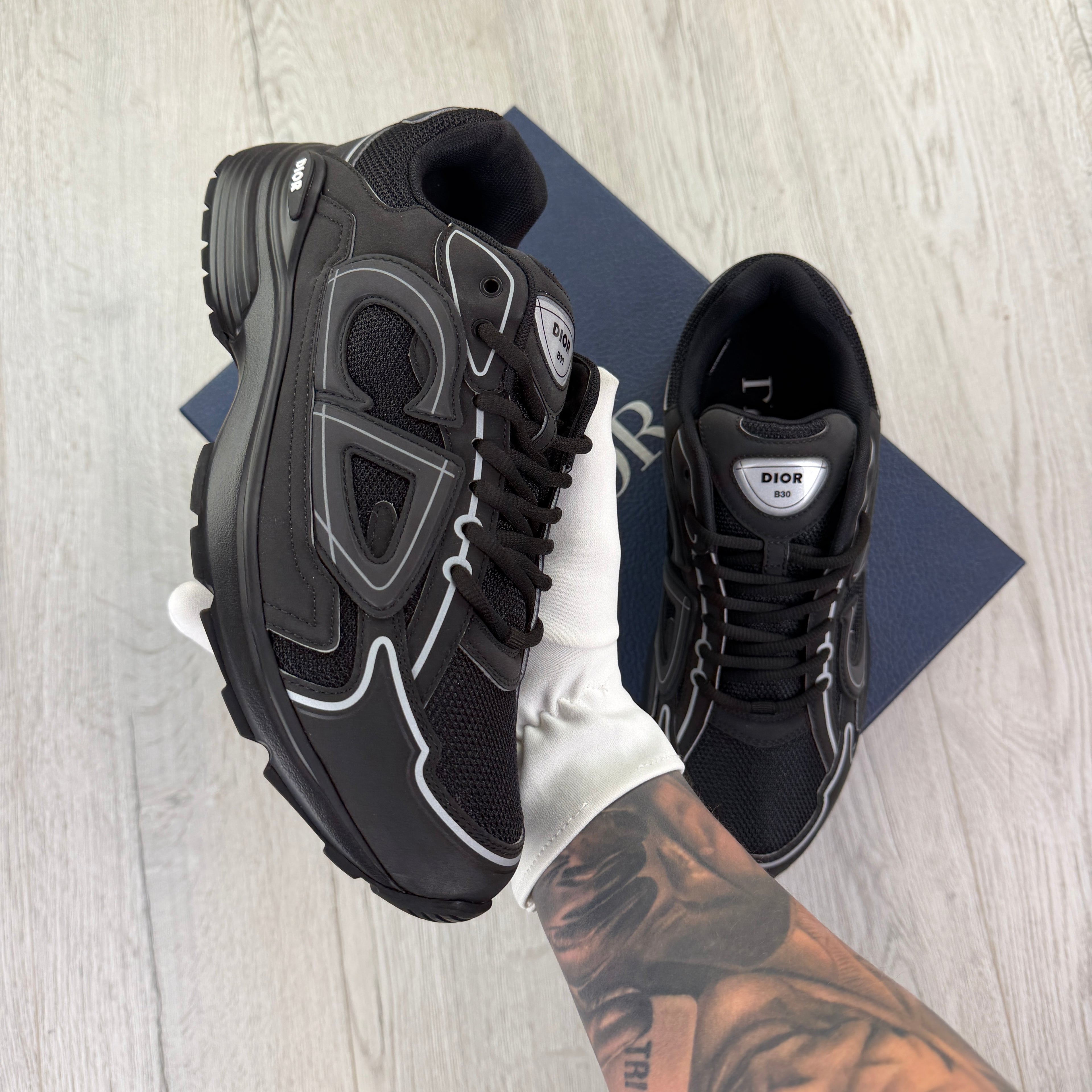 Dior B30 Men’s Triple Black Trainers - 42 (Fit Uk 8)