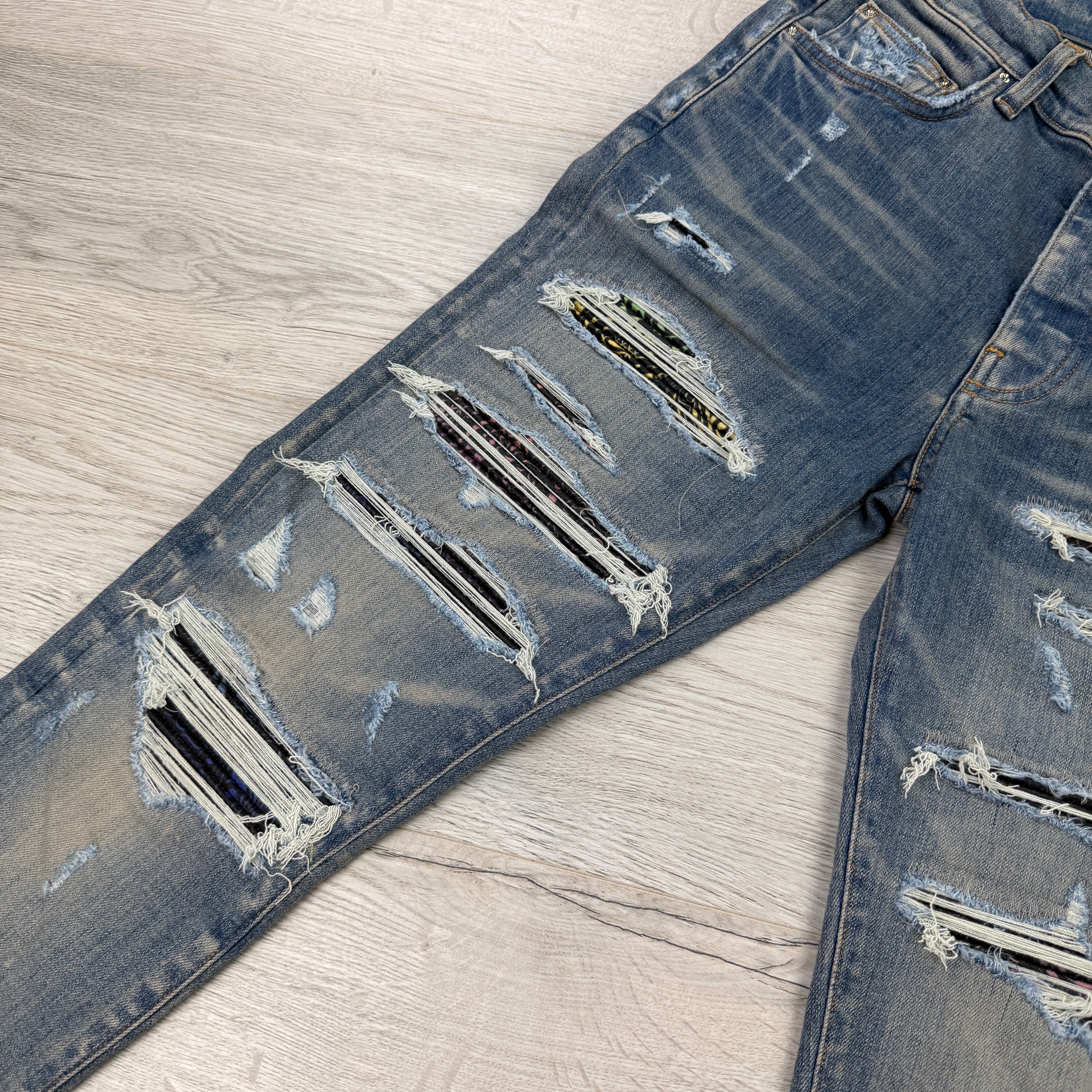 Amiri MX1 Men’s Blue Distressed Jeans
