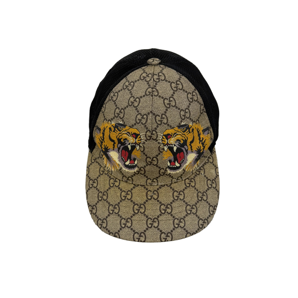 Gucci Men’s Beige GG Tiger Baseball Cap - XS