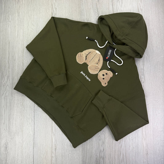 Palm Angels Kill The Bear Khaki Green Hoodie - Medium
