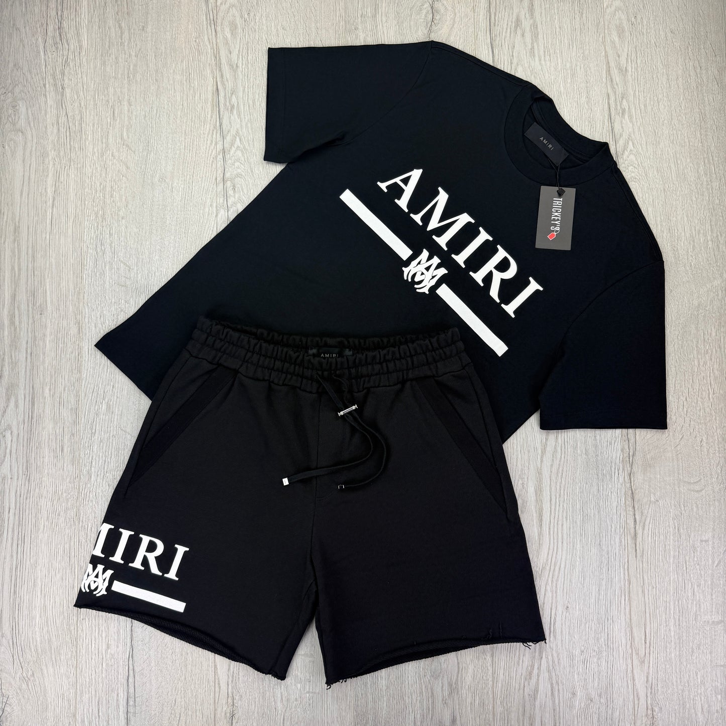 Amiri Men’s Black T-shirt & Shorts Set - XL